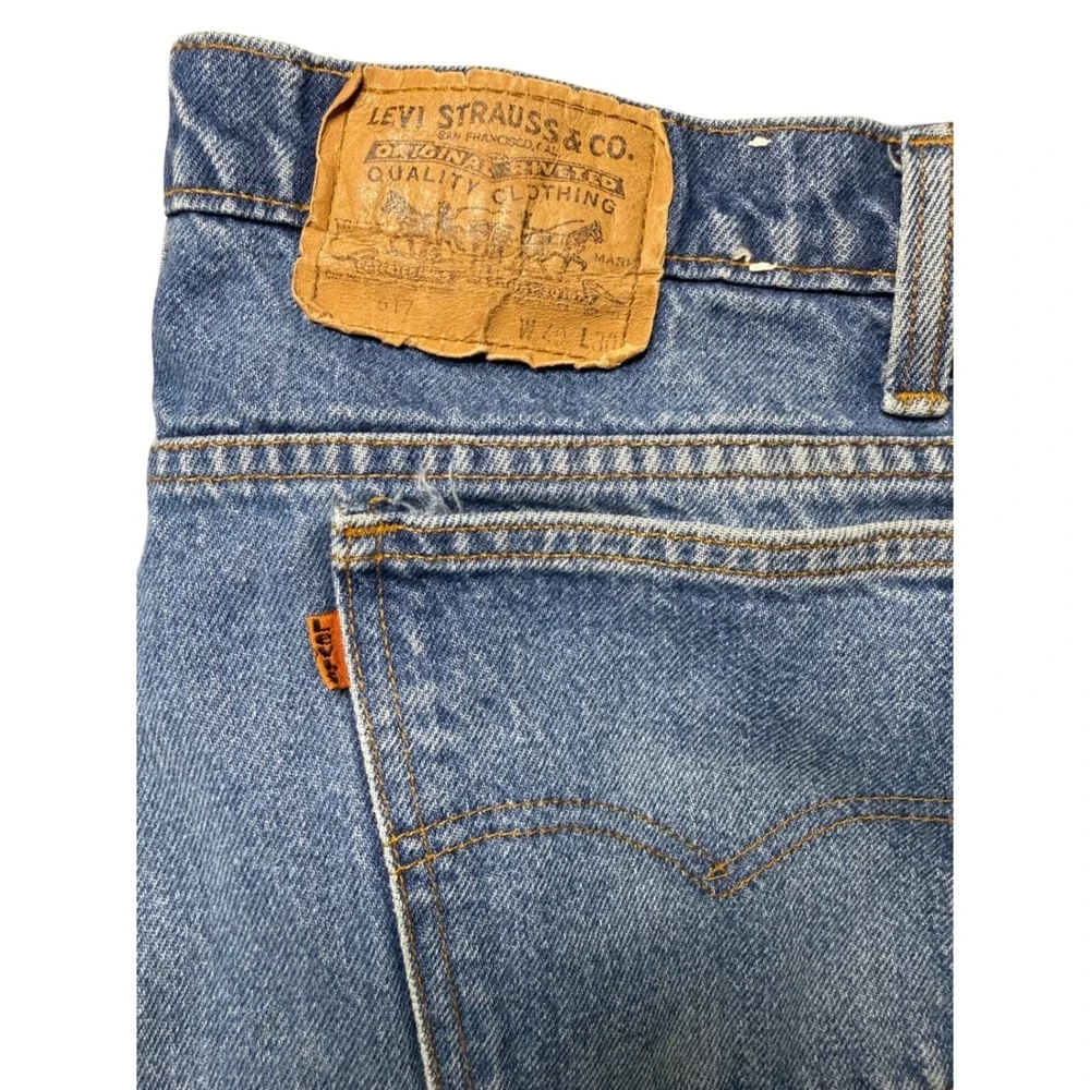 Levis 517 Orange Tab 80s Vintage Jeans Mens 37x30 Blue‎ Worn Bootcut USA Made